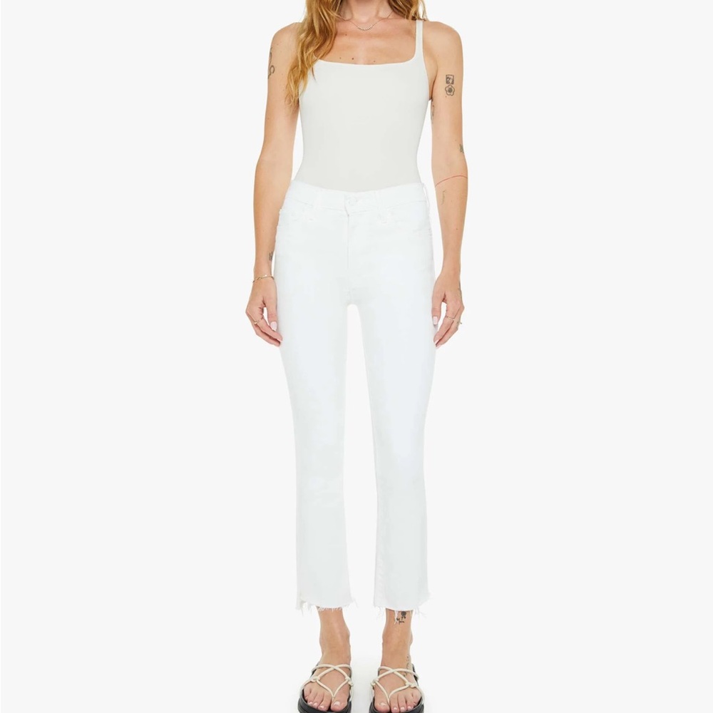 MOTHER White Ankle Cropped Jeans